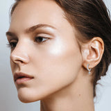 D VVS1 Moissanite Diamond Hoops Earrings 925 Silver Woman Jewelry