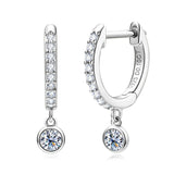 D VVS1 Moissanite Diamond Hoops Earrings 925 Silver Woman Jewelry