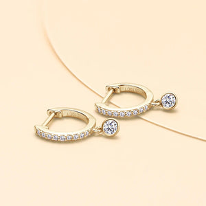 D VVS1 Moissanite Diamond Hoops Earrings 925 Silver Woman Jewelry