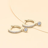 D VVS1 Moissanite Diamond Hoops Earrings 925 Silver Woman Jewelry