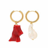 Freshwater Baroque Pearls Circle Hoop Earrings for Women