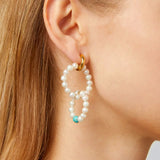 Freshwater Baroque Pearls Circle Hoop Earrings for Women