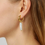 Freshwater Baroque Pearls Circle Hoop Earrings for Women