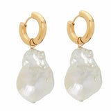 Freshwater Baroque Pearls Circle Hoop Earrings for Women
