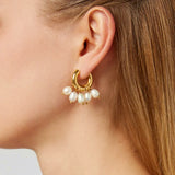 Freshwater Baroque Pearls Circle Hoop Earrings for Women