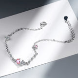 925 Silver Bracelet Water Drop Zircon Gemstone for Women Wedding