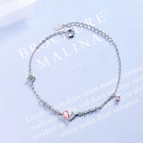 925 Silver Bracelet Water Drop Zircon Gemstone for Women Wedding