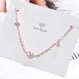 925 Silver Bracelet Water Drop Zircon Gemstone for Women Wedding
