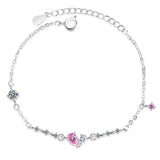 925 Silver Bracelet Water Drop Zircon Gemstone for Women Wedding