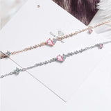 925 Silver Bracelet Water Drop Zircon Gemstone for Women Wedding
