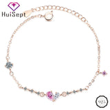925 Silver Bracelet Water Drop Zircon Gemstone for Women Wedding