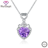 Heart Shape Gemstone Pendant Necklace for Women