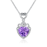 Heart Shape Gemstone Pendant Necklace for Women
