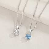 925 Silver Necklace with Sapphire Gemstone Pendant