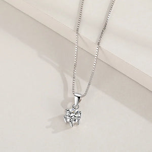 925 Silver Necklace with Sapphire Gemstone Pendant