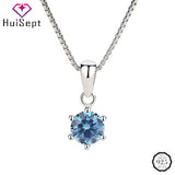 925 Silver Necklace with Sapphire Gemstone Pendant