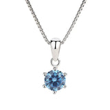 925 Silver Necklace with Sapphire Gemstone Pendant