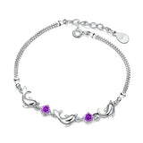 925 Silver Bracelet Amethyst Zircon Gemstone