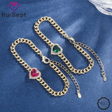 925 Silver Heart Shape Bracelet with Zircon Gemstone