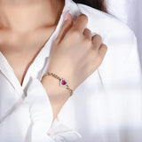 925 Silver Heart Shape Bracelet with Zircon Gemstone