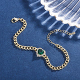 925 Silver Heart Shape Bracelet with Zircon Gemstone