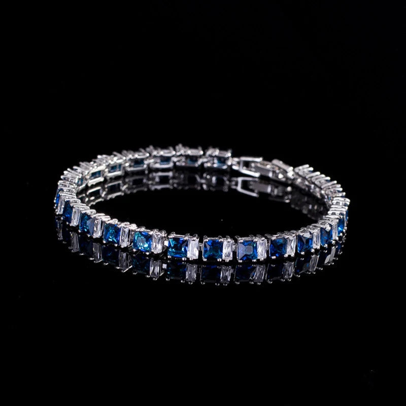 925 Silver Zircon Bracelet for Women Wedding Party Gift