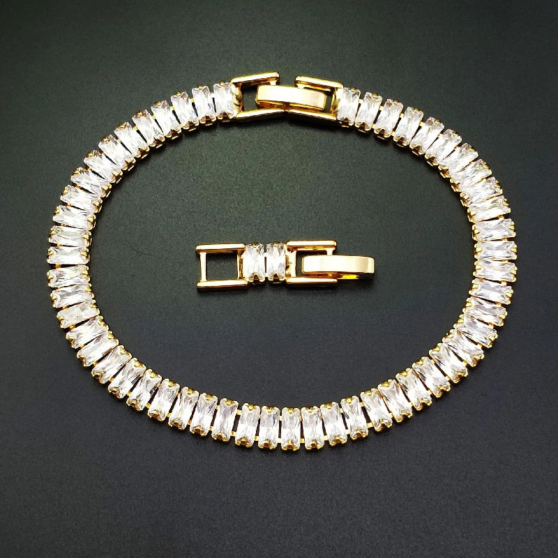 925 Silver Geometric Zircon Bracelet for Women