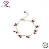 925 Silver Bracelet with Garnet Gemstone for Women