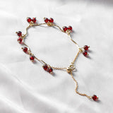 925 Silver Bracelet with Garnet Gemstone for Women