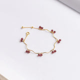 925 Silver Bracelet with Garnet Gemstone for Women