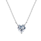 Heart Zircon Gemstone Charm Necklace 925 Silver Jewelry Women Wedding