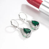 925 Silver Water Drop Gemstone Earrings for Wedding Party