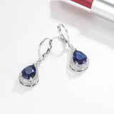 925 Silver Water Drop Gemstone Earrings for Wedding Party