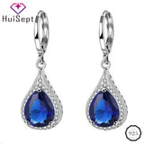 925 Silver Water Drop Gemstone Earrings for Wedding Party