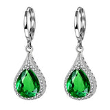 925 Silver Water Drop Gemstone Earrings for Wedding Party