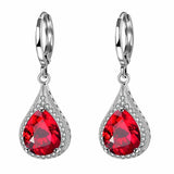 925 Silver Water Drop Gemstone Earrings for Wedding Party