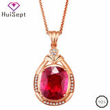 925 Silver Necklace with Ruby Gemstone Pendant