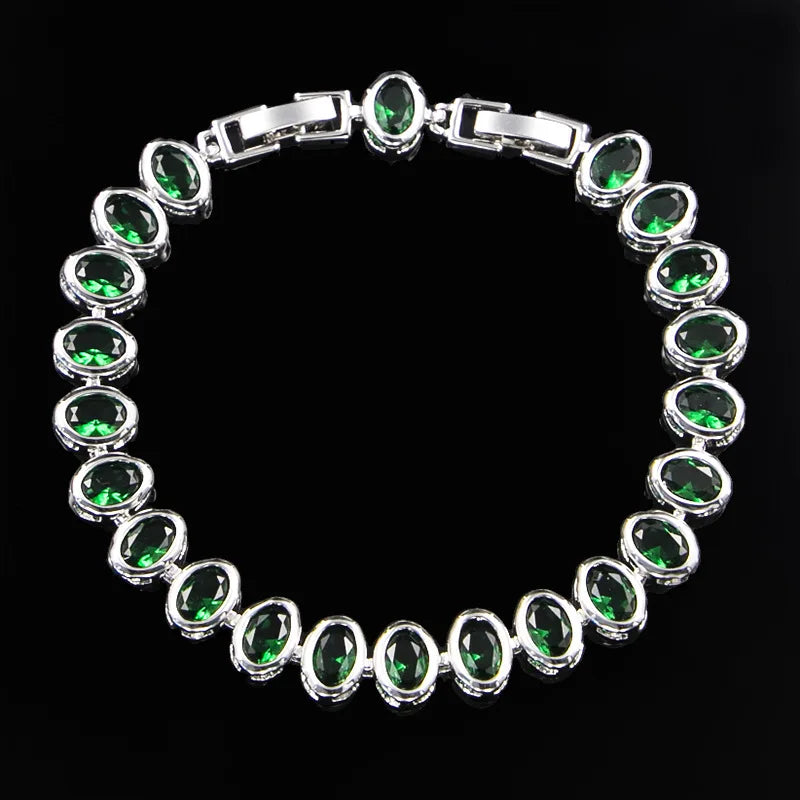 Colorful Bracelet 925 Silver with Zircon Gemstone for Women Wedding