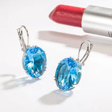 925 Silver Zircon Gemstone Drop Earrings for Women Wedding Party