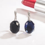 925 Silver Zircon Gemstone Drop Earrings for Women Wedding Party