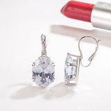 925 Silver Zircon Gemstone Drop Earrings for Women Wedding Party