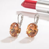 925 Silver Zircon Gemstone Drop Earrings for Women Wedding Party