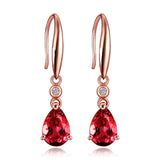 925 Silver Water Drop Ruby Gemstone Earrings