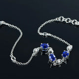 925 Silver Sapphire Zircon Charm Bracelet for Women