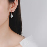 925 Silver Opal Zircon Gemstone Drop Earrings for Women