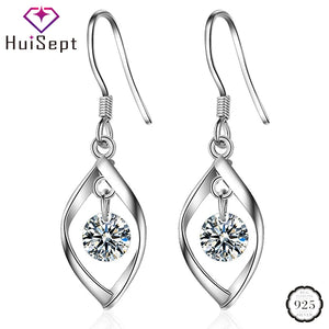 925 Silver Zircon Drop Earrings for Wedding Party