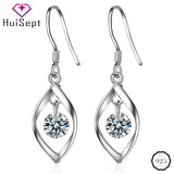 925 Silver Zircon Drop Earrings for Wedding Party
