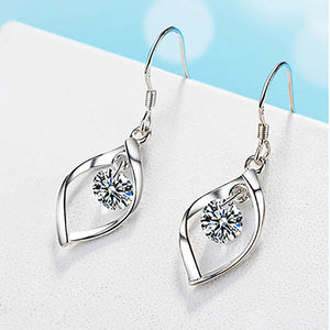 925 Silver Zircon Drop Earrings for Wedding Party