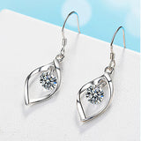 925 Silver Zircon Drop Earrings for Wedding Party