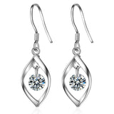925 Silver Zircon Drop Earrings for Wedding Party